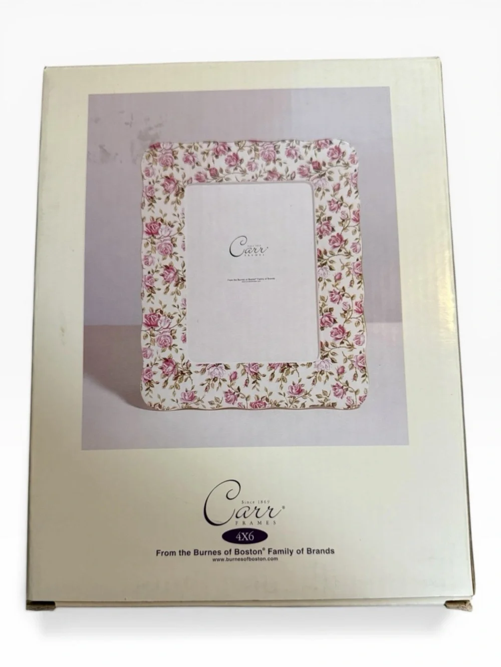 Carr Chintz-Sarah Ceramic 4x6 Photo Frame - New in Box